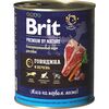 Brit Premium by Nature консервы для собак с говядиной и печенью 850г