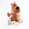Игрушка Mr.Kranch для собак "Собачка" плюшевая с канатиками и пищалкой 22см коричневая