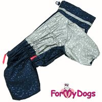 ForMyDogs Дождевик "Капли" синий/серебро для мальчиков №16