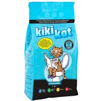 KikiKat Наполнитель для кошачьего туалета комкующийся супер-белый с активированным углем