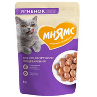 Мнямс пауч для кошек Кусочки с ягненком 85г
