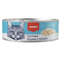 Wanpy Cat Консервы для кошек "Курица с тунцом" 95г