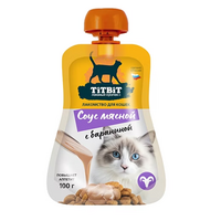 Титбит  Лакомство д/кошек Соус мясной с бараниной 100г