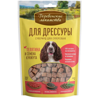 Деревенские лакомства д/дрессуры 90г суперфуд телятина, семена кунжута