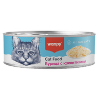 Wanpy Cat Консервы для кошек "Курица с креветками" 95г