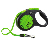 Flexi Neon New tape Поводок-рулетка 5 м размер М до 25 кг цвет зеленый