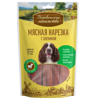 Деревенские лакомства 90г д/собак мясная нарезка с олениной