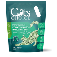 Cat's choice тофу растительный наполнитель д/туалета комкующийся с ароматом зеленого чая