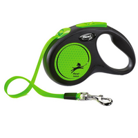 Flexi Neon New tape Поводок-рулетка 5 м размер S до 15 кг цвет зеленый