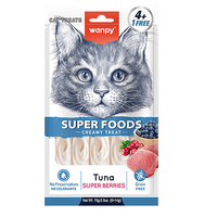 Wanpy Cat Лакомство для кошек «Нежное пюре» из тунца с ягодами 70 г