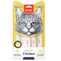 Wanpy Cat Лакомство для кошек Нежное пюре из курицы 70 г