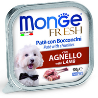 Monge Fresh ламистер для собак всех возрастов и пород с ягненком 100гр