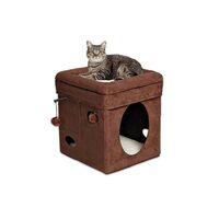 MidWest домик-лежанка для кошек Currious Cat Cube складной 38,4х38,4х42h см