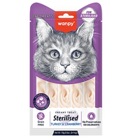 Wanpy Cat Лакомство для стерилизованных кошек «Нежное пюре» из тунца с клюквой 70 г