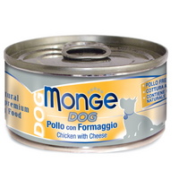 Monge Dog Natural для собак куриные кусочки с сыром , консервы 95 г