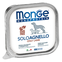 Monge Monoproteico Solo Agnello ламистер для собак всех возрастов и пород с ягненком 150г