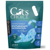 Cat's choice селикагелевый наполнитель д/туалета впитывающий с синими гранулами
