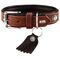 Hunter Cody 45 (33-39см/2,8см) ошейник для собак, кожа бизона, коньячный/темно коричневый