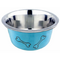 HOMEPET Color Косточки миска 0,45л д/домашних животных металлическая голубая