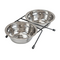 HOMEPET миска D14см 2*0,35л д/домашних животных металлическая двойная на подставке